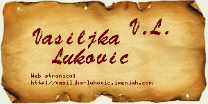 Vasiljka Luković vizit kartica